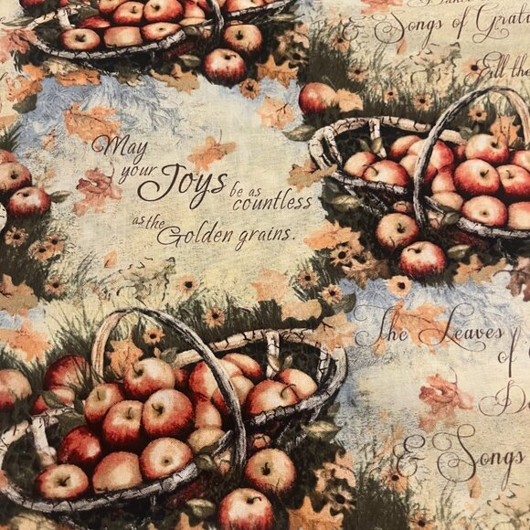 Beautiful APPLES & FALL POEMS Handmade Cotton Pillowcase Standard/Queen - Picture 2 of 3